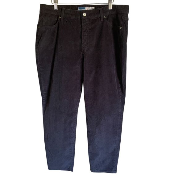 Old Navy Black Cords Corduroy O.G. Straight High-Rise Secret Smooth Pocket Pants - Picture 1 of 6